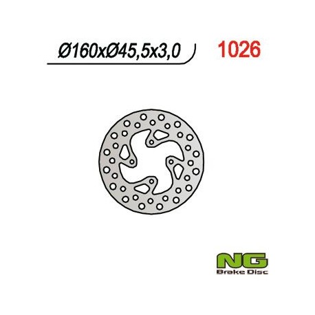 NG zadní brzdový kotouč KTM 65 SX '98-'23 (160MM) (160X45,5X3) (4X6,5MM)