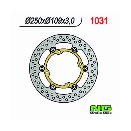 Přední brzdový kotouč KAWASAKI KXF 250/450 '03-'14 (250X109X3) (4X9,5MM) plovoucí, NG