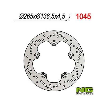 NG zadní brzdový kotouč BMW F 650GS 800/ K1200/ R1200 (265X136X4,5) (5X10MM)
