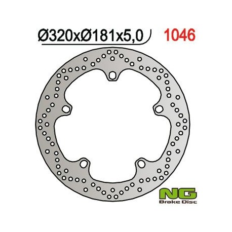 Přední brzdový kotouč BMW F 800/R850,1100,1150/K 1200/1300/1600 (320X181X4,8) (5X14,0MM), NG