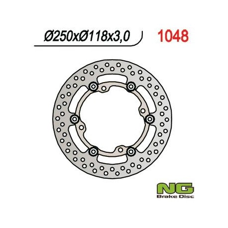 Přední brzdový kotouč SUZUKI RMZ 450 '05-'14, RMZ 250 '07-'14 (250X118X3MM) (4X9,5MM) plovoucí, NG