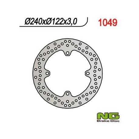 NG zadní brzdový kotouč SUZUKI RMZ 450 '05-'20, HONDA CR 125 '98-'99, CR 250 '97-'01, RMZ 250 '07-'20 (240X122X4)(4X10,5MM)
