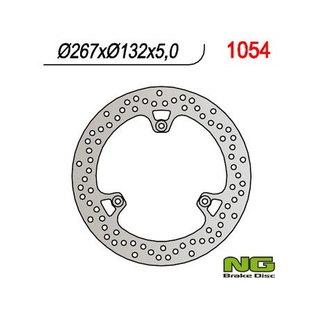 NG zadní brzdový kotouč YAMAHA YP 400 MAJESTY '04-'13, XMAX 400 '13-16, GRAND MAJESTY 250 '04-'05 (267X132X5) (3X8,5MM)