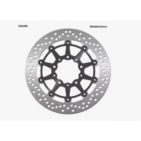 Přední brzdový kotouč KAWASAKI ER6 F/N, ZX 10R 04-15, ZX6R 05-18, KLE 650 VERSYS 07-22, Z 750 (300X80X5MM) (5X10,MM) plovoucí, N