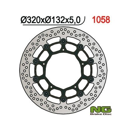 Přední brzdový kotouč YAMAHA YZF R1 '04-'06 / '15-'16, FZ1 '06-13, R6 '20-, V-MAX '09-16, MT-10 '16-21 (320X132X5MM), NG