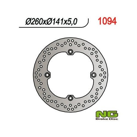 NG zadní brzdový kotouč KAWASAKI, SUZUKI DL 650 '04-'20, DL 1050 '20, DL 1000 '02-'19 (260X141X5) (4X10.5 MM)