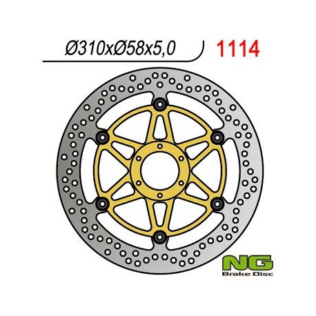 Přední brzdový kotouč HONDA CBR 1100 XX '97-'98 (310X58X5) (6X6,5MM), NG