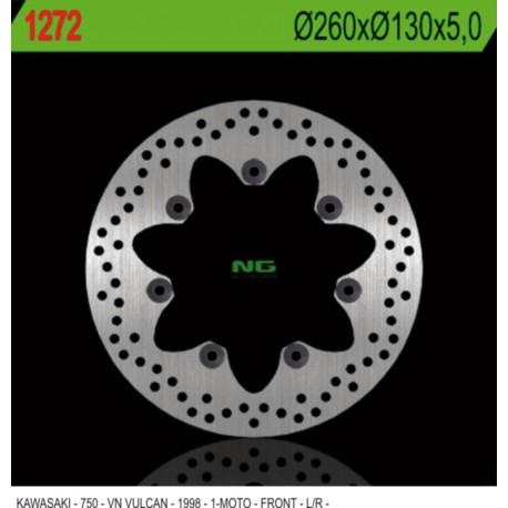 NG přední brzdový kotouč KAWASAKI VN750 VULCAN (260X130X5MM) 7 otvorů 10,5