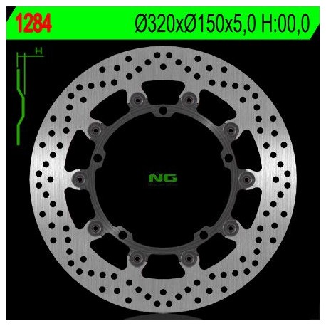 NG přední brzdový kotouč TRIUMPH SPEED TRIPLE 1050 '08-'17, SPRINT 1050 '10-'14 (320X150X5) (5X10,5MM) plovoucí
