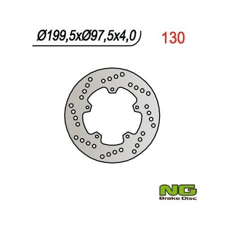 NG zadní brzdový kotouč PIAGGIO 50 / 80 / 125 / 150, MALAGUTI 50 CENTRO '97-'00, DERBI ATLANTIS (200X97X4MM) (5X6,25MM)