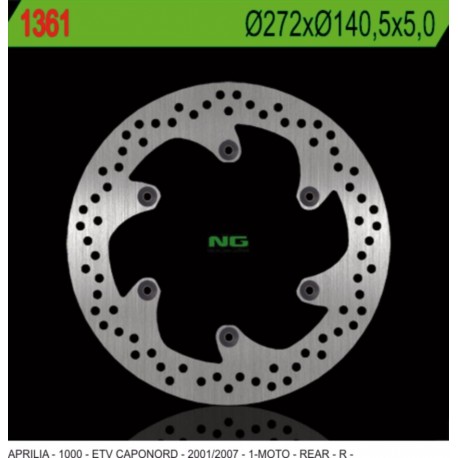 NG zadní brzdový kotouč APRILIA ETV 1000 CAPONORD '01-'07 (272X140,5X5) (6X8,5MM)