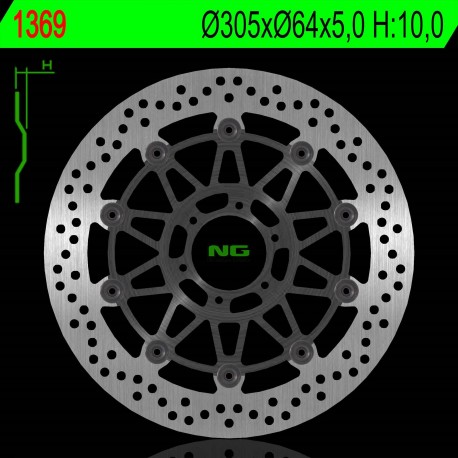 NG přední brzdový kotouč KTM 950/990 SMR/SMT 05-14 (305X64X5,0MM) (6X8,5MM) plovoucí