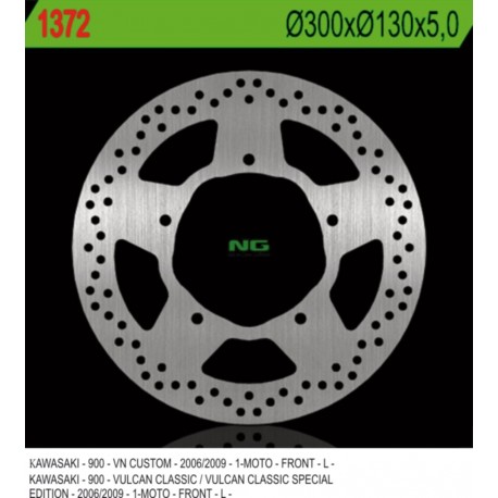 NG přední brzdový kotouč KAWASAKI VN 900 CLASSIC/CUSTOM '06-'09 (300X130X5MM) 5 mont. otvorů 10,5