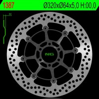 NG přední brzdový kotouč BMW S 1000R/RR/XR 13-18, MOTO GUZZI CALIFORNIA 1400 13-18 (320X64X5,0MM) (6X8,5MM) plovoucí