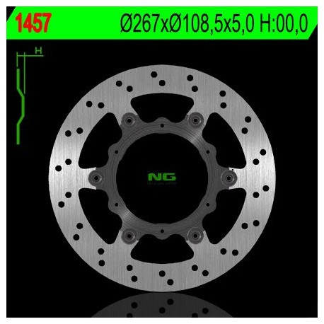 NG zadní brzdový kotouč KTM 1050/1190/1290 ADVENTURE '13-'15 (plovoucí) (267X108,5X5) (6X6,5MM)