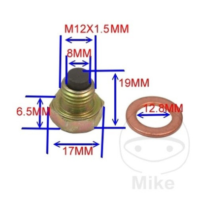 Magnetický vypouštěcí šroub M12x1.50 s těsněním