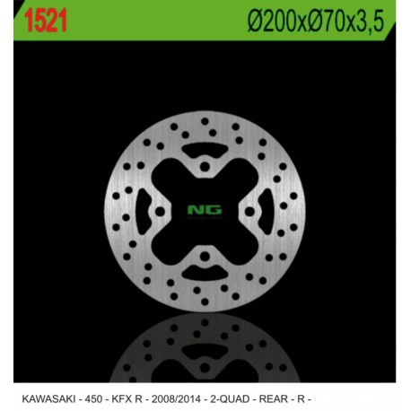 NG zadní brzdový kotouč KAWASAKI KFX 450R '08-'14 (200X70X3,5) (4X10,5MM)