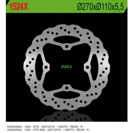 NG zadní brzdový kotouč KAWASAKI GTR 1400 '07-'18 (270X110X5,5MM) (4 OTWORY 10,5MM) WAVE