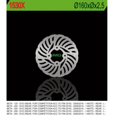 NG zadní brzdový kotouč BETA EVO 125/200/250/290/300 09-17 (160MM) WAVE