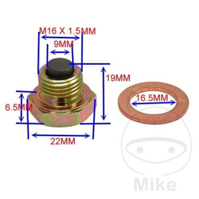 Magnetický vypouštěcí šroub M16x1.50 s těsněním