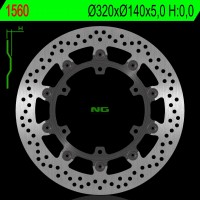 NG přední brzdový kotouč APRILIA CAPONORD RALLY 1200 15-17 (320X140X5,0MM) (6X8,5MM) plovoucí