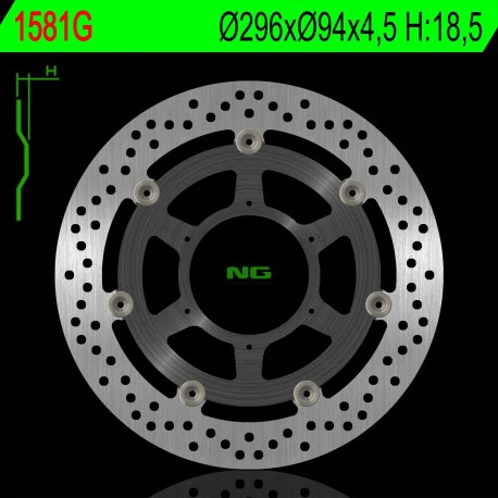 NG přední brzdový kotouč HONDA CBF 600 ABS '08-11, CBF 1000 ABS '06-16, CBR 250 ABS '11-16, CBR 300R ABS '14-20 (296X94X4,5)