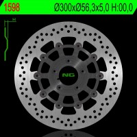 NG přední brzdový kotouč HARLEY DAVIDSON 883/1200/1450/1584/1690/1745/1800/1869/1923 (plovoucí) (300X56,3X5MM) (5X8,5MM)