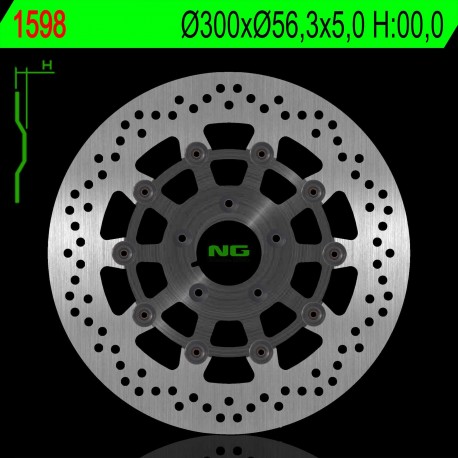 NG přední brzdový kotouč HARLEY DAVIDSON 883/1200/1450/1584/1690/1745/1800/1869/1923 (plovoucí) (300X56,3X5MM) (5X8,5MM)