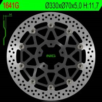 NG přední brzdový kotouč KAWASAKI ZX 10R 17-18 (330X70X5,0MM) (5X10,5MM) plovoucí (ALU střed)
