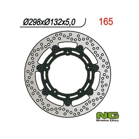 NG přední brzdový kotouč YAMAHA FZ6/R6/MT03/MT07/MT09/XJ6 (NG165V) (298x132x5)(5X8,5MM)