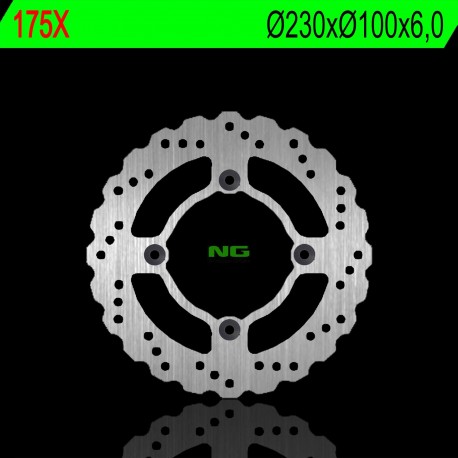 NG zadní brzdový kotouč KAWASAKI ZR 750 ZEPHYR 92-97, ZX6R 95-97, ZZR 600 90-92 (230X100X6) (4X10,5MM) WAVE