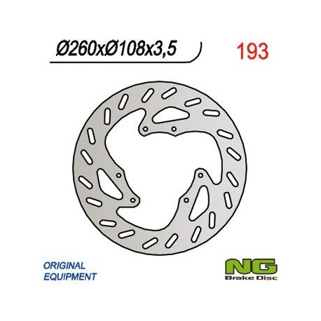 NG přední brzdový kotouč DERBI 50/125, GAS GAS 125-450 (260x108x3,5)