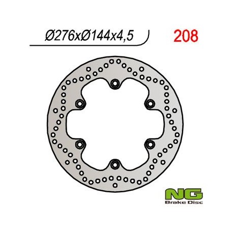 NG přední brzdový kotouč HONDA XL 600V (87-95) TRANSALP, DAELIM VL 125 DAYSTAR '00-'12 (276x144x4,5) (6x10,5mm)