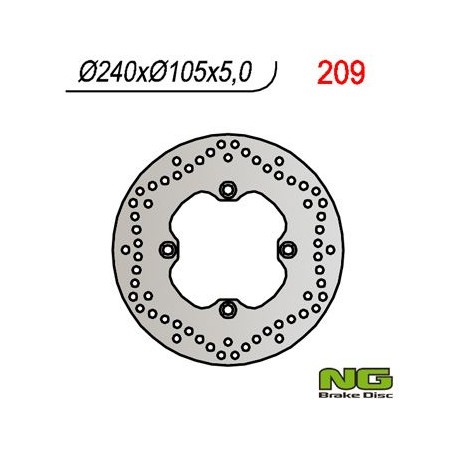 NG zadní brzdový kotouč HONDA XL 600/650/700V TRANSALP 91-'99, CB 500 93-03, CB750 92-95 (240X105X5) (4X10,5MM)