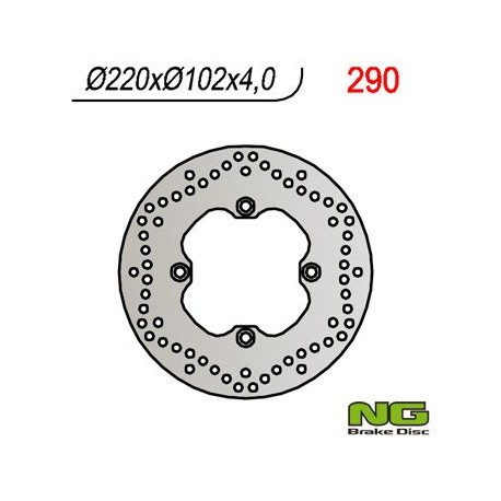 NG zadní brzdový kotouč APRILIA RS 50 (99-05), TUONO 50`03-07 (220X102X4) (5X8,5MM)