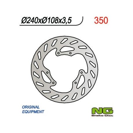 NG přední brzdový kotouč HONDA CRF 250L 12-20, YAMAHA DT 50R 03-08 (240X108X3,5)