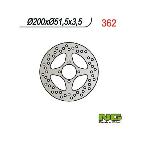 NG zadní brzdový kotouč YAMAHA YFM 350/ YFZ 450 03-04 (200X51X3,5) (4X8,5MM)