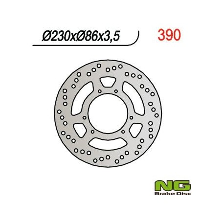 NG přední brzdový kotouč YAMAHA DT 125R '88-'05, TT 350 '85-'95, TT 600 '84-'92 (230X86X3,5) (6X6,5MM)