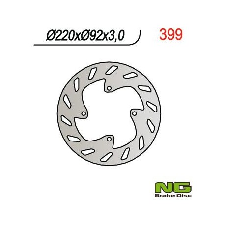NG přední brzdový kotouč YAMAHA TTR 125 00-03, TTR R LWE/LEM '18-'21, DT 50LC 98- (220x92x3)