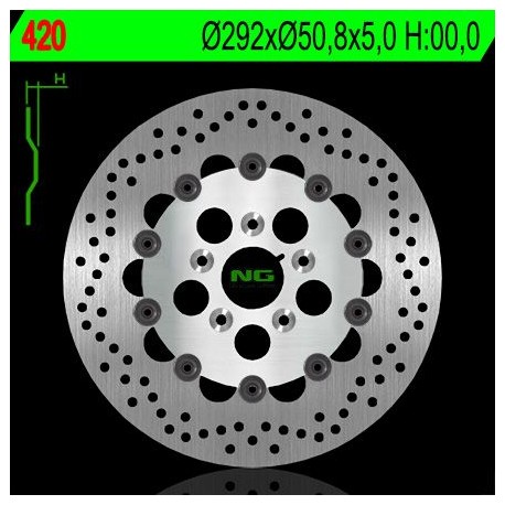 NG přední brzdový kotouč HARLEY DAVIDSON 883/1200/1340/1450 (plovoucí) (292X50,8X5) (5X8,5MM)
