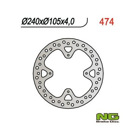 NG zadní brzdový kotouč HONDA XR 650R 00-06 (240x105x4) (4X6,5MM)