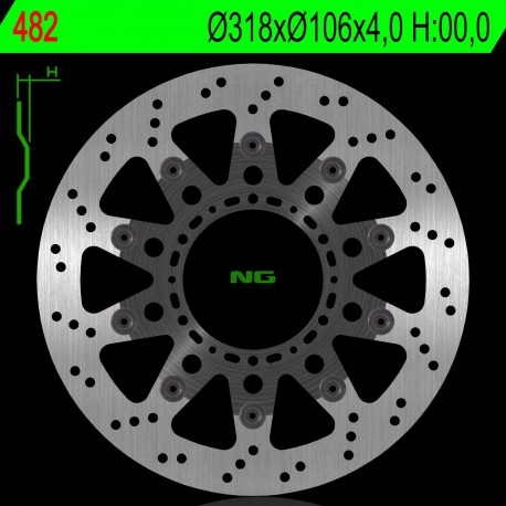 NG přední brzdový kotouč HONDA NSR 125 93-03 plovoucí (318X106X4,0 MM) (6X8,5MM)
