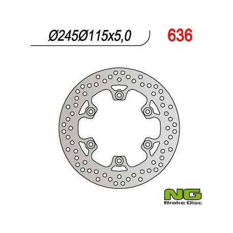 NG zadní brzdový kotouč YAMAHA FZS/ FZR/ XJ600/ XT660/YZF 600 THUNDERCAT (245x115x5) (6X8,5MM)