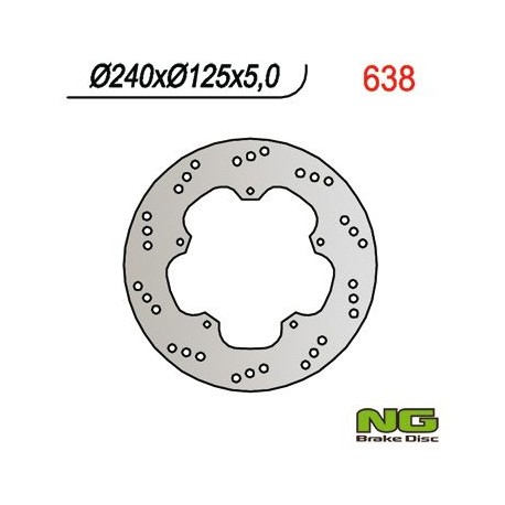 NG přední/zadní brzdový kotouč PIAGGIO 125/180/200/250/300/400/500 (240x125x4,5)