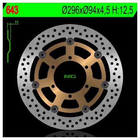 NG přední brzdový kotouč HONDA CBR 600F '01-'10, CB 900F 02-07 VTX 1800C '01-08 (296X94X4,5) (6X6,5mm)