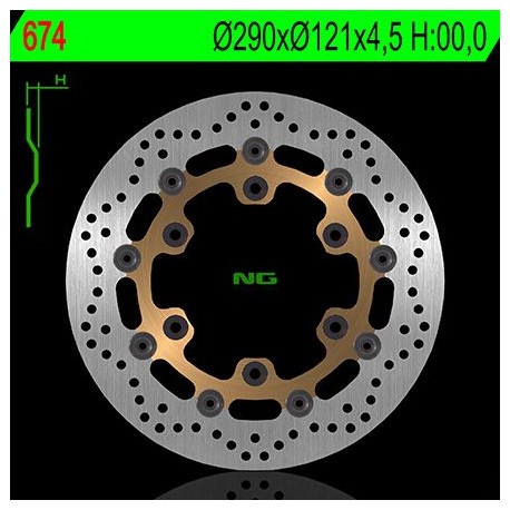 NG přední brzdový kotouč SUZUKI DR 650SE '96-10 (290X121X4,5) (6X10,5MM) plovoucí