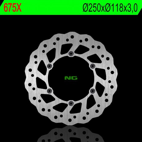 NG přední brzdový kotouč SUZUKI RM/RMZ 250/DRZ, YAMAHA YZ/YZF/WR 02-19 (250X118X3) (6X6,5MM) WAVE