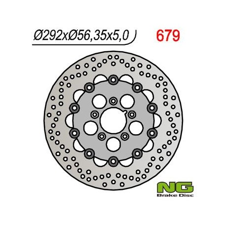NG přední brzdový kotouč HARLEY-DAVIDSON 883/1200/1340/1450/1584/1690/1802 plovoucí (292x56,3x5) (5x8,5mm)