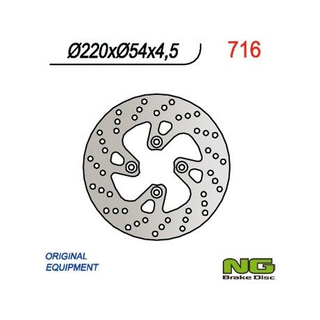 NG přední brzdový kotouč YAMAHA MAJESTY 125 98-09, MBK 125/150/180 (220X54X4,5) (4X8,5MM)