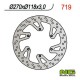 NG přední brzdový kotouč SUZUKI DRZ 400 E/S 00-09, RM 125/250 96-08, YAMAHA YZ/YZF/WR (270X118X3,0MM) (6X6,5MM)
